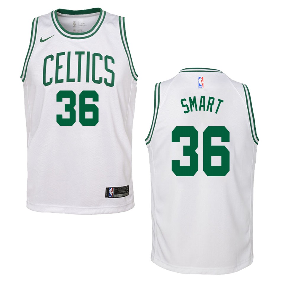 Youth Boston Celtics Marcus Smart #36 Swingman Association White Jersey 2401VVUG